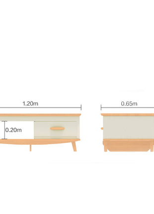 طاولة قهوة خشبية مع درج للتخزين-CT0133